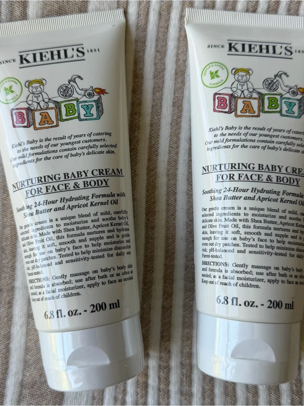 Kiehl's Baby Nurturing Cream — White Tube with Colorful Block Artwork